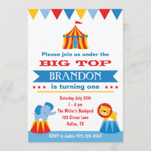 Big Top Circus-inbjudan Inbjudningar
