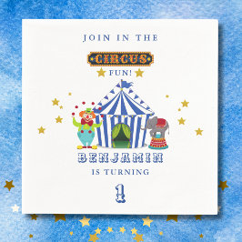 Big Top Kom One Kom All Circus 1:a födelsedag Pappersservett