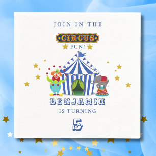 Big Top Kom One Kom All Circus Födelsedagsfest Pappersservett