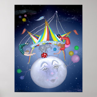 Big Top på en liten blå Måne Poster