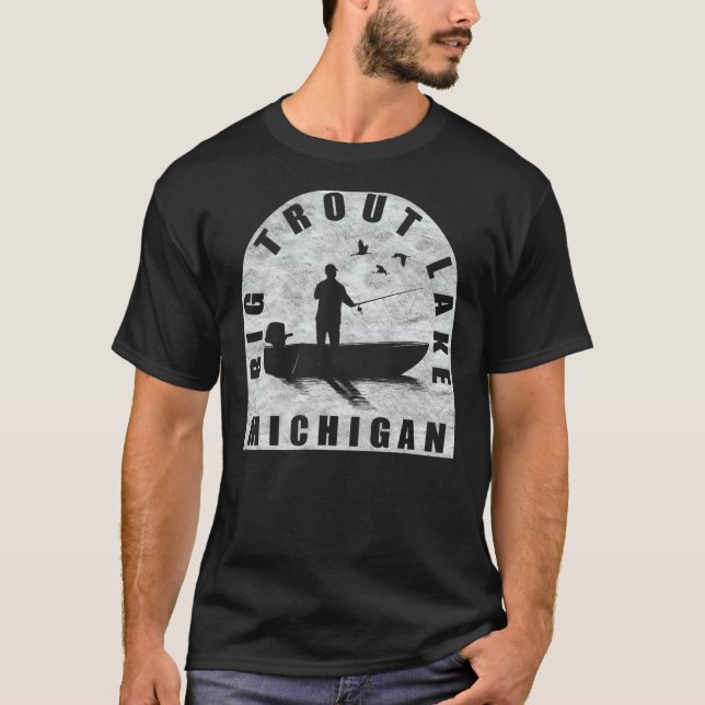 Big Trout Sjö Fiske Michigan T Shirt (Framsida)