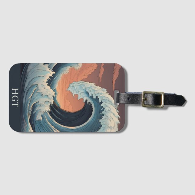 Big Tsunami Wave Bagagebricka (Framsida horisontal)