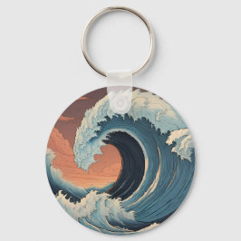Big Tsunami Wave Nyckelring
