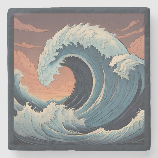 Big Tsunami Wave Stenunderlägg (Framsidan)