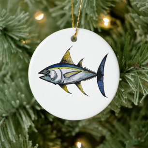 Big Tuna Fish Julgransprydnad Keramik
