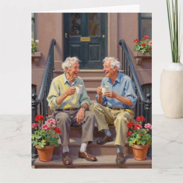 Big Twin Coots Coffee Club Birthday Occasion Card Kort (Framsida)