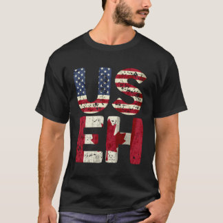 Big US Eh America Canada Flagga Vintage American C T Shirt