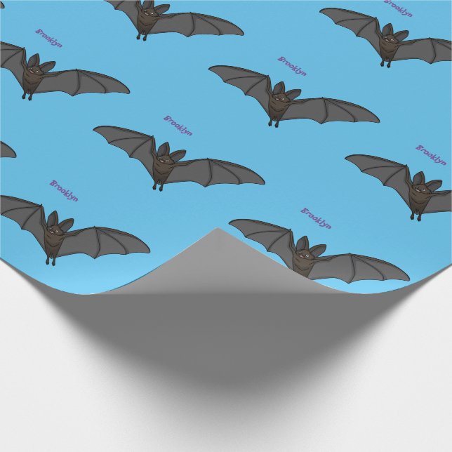 Big vampire bat cartoon illustration  presentpapper (Hörn)