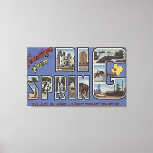 Big Vår, Texas - Large Brev Scenes Canvastryck (Framsida)