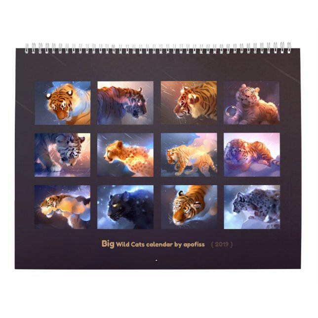 Big Vild katt - 2019-kalendern Kalender (Baksida)