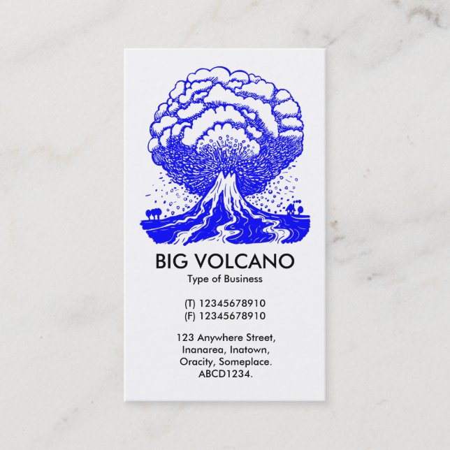 Big Volcano - Blue Visitkort (Framsida)