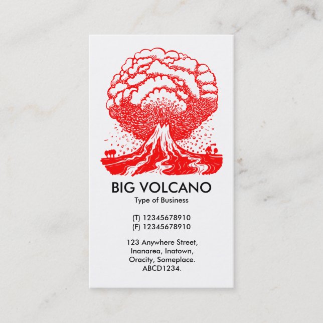 Big Volcano - Red Visitkort (Framsida)