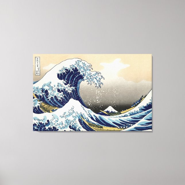 Big Wave av Kanagawa-Kanvastrycket Canvastryck (Framsida)
