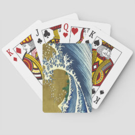 Big Wave (Blue and Guld Japansk Art, Hokusai) Casinokort