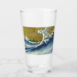 Big Wave (Blue and Guld Japansk Art, Hokusai) Glaskopp