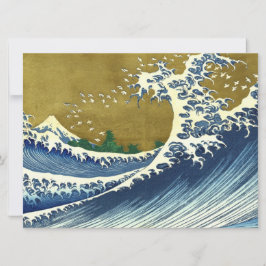 Big Wave (Blue and Guld Japansk Art, Hokusai) Kort