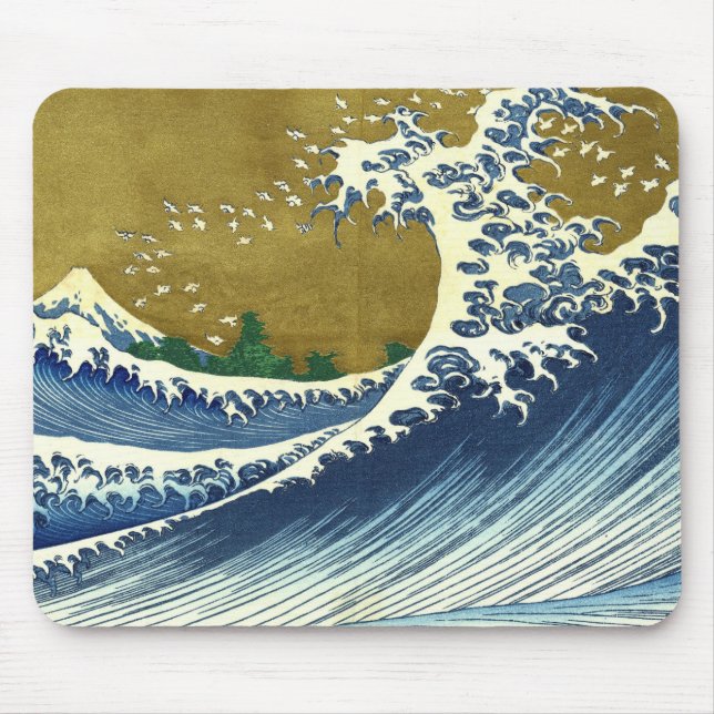 Big Wave (Blue and Guld Japansk Art, Hokusai) Musmatta (Framsidan)