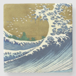 Big Wave (Blue and Guld Japansk Art, Hokusai) Stenunderlägg