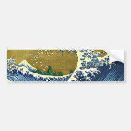 Big Wave (Blue and Guld) (Katsushika Hokusai) Bildekal