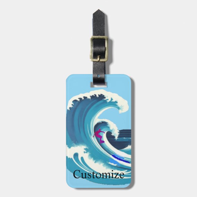 Big Wave Surfer Thunder_Cove Bagagebricka (Vertikal Framsida)