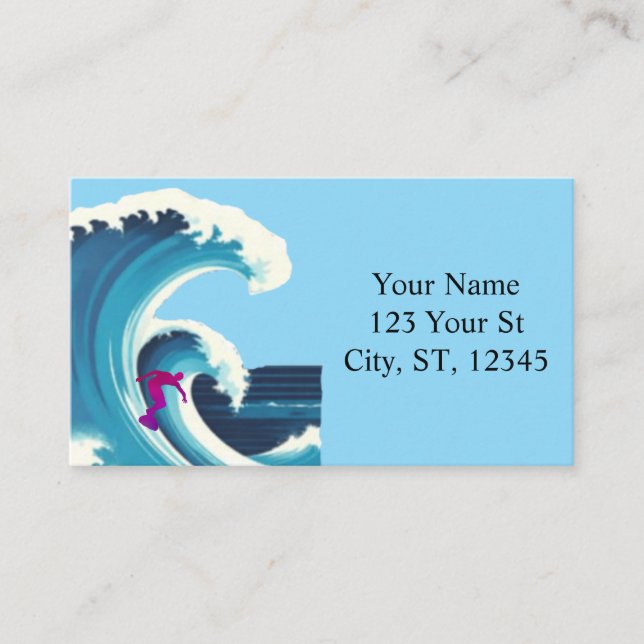 Big Wave Surfer Thunder_Cove Visitkort (Framsida)