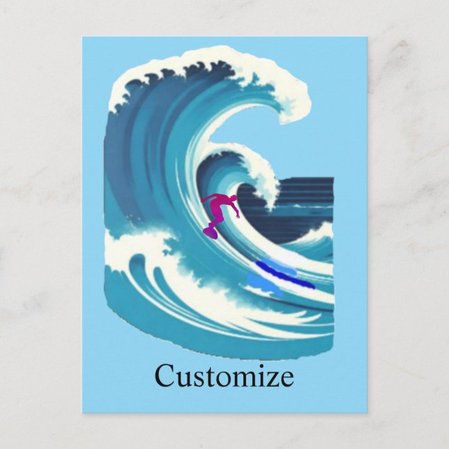 Big Wave Surfer Thunder_Cove Vykort (Framsida)