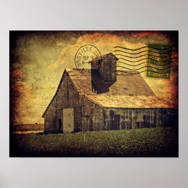 Big White Barn Digital Art Poster (Framsidan)