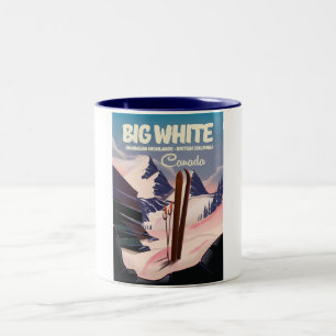 Big White British Columbia Canada ski. Två-Tonad Mugg