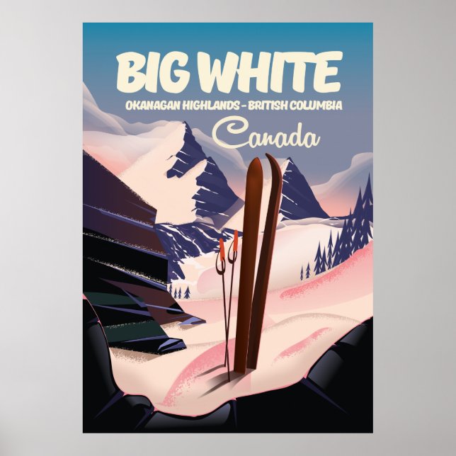 Big White British Columbia Kanada skidåkning. Poster (Framsidan)