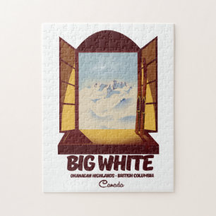 Big White British Columbia Kanada skidisplayaffisc Pussel