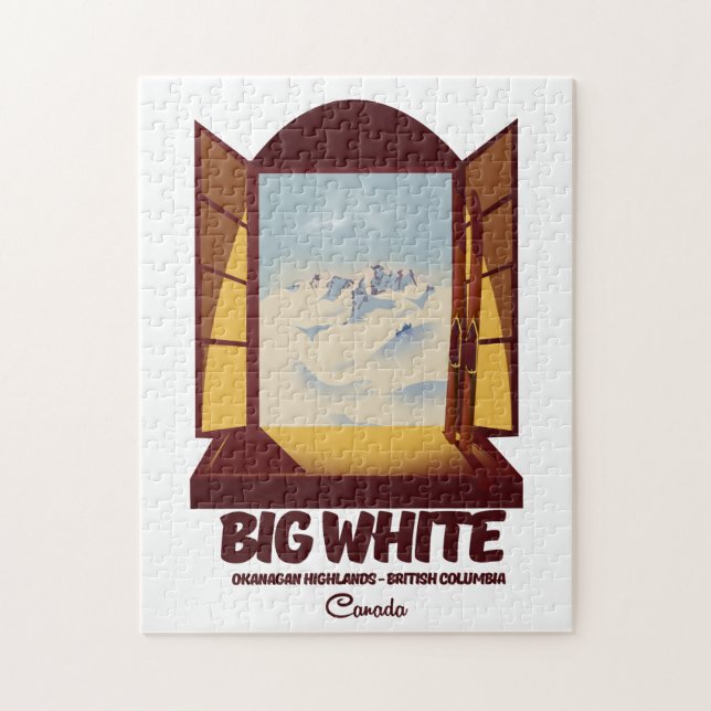 Big White British Columbia Kanada skidisplayaffisc Pussel (Vertikal)