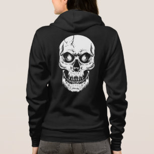 Big White Coola Skull Kvinnor i Fullt- Zip Hoodie T Shirt