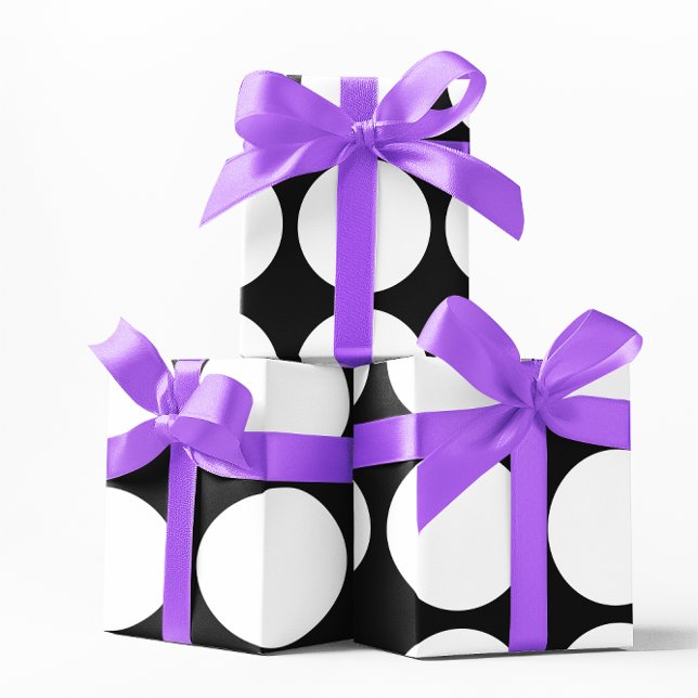 Big White Dots Presentpapper (Big White Dots Wrapping Paper)