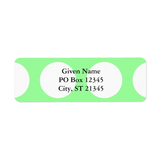 Big White Dots Returadress Etikett (Framsidan)