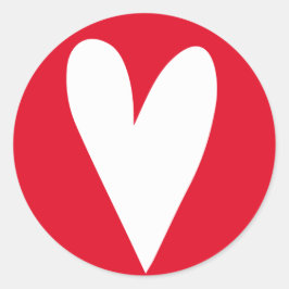 Big White Heart - Red Valentine Day Runt Klistermärke