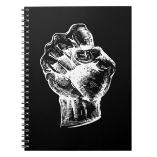 Big White Linocut-style Fist Illustration Anteckningsbok