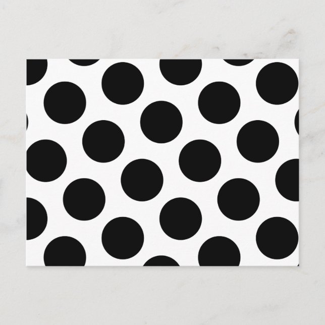Big White och Black Polka dots Vykort (Framsida)