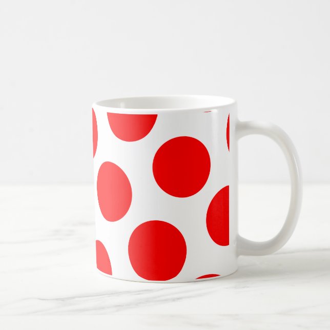 Big White och Red Polka dots Kaffemugg (Höger)