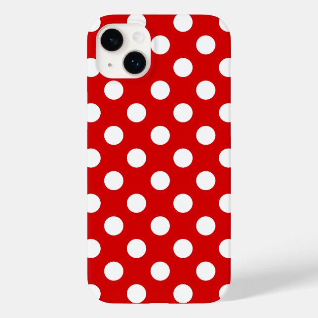 Big White Polka dots på vackra Red (Baksida)