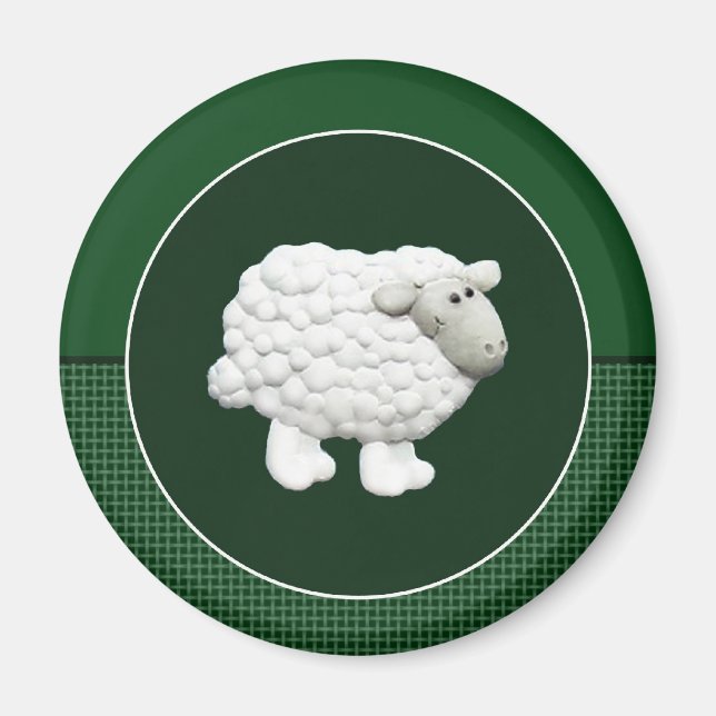 Big White Sheep Magnet (Framsidan)