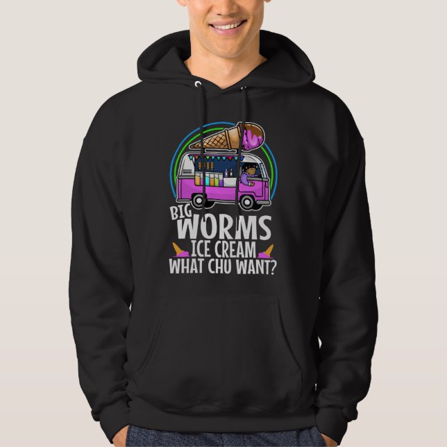 Big worms ice cream truck  3 hoodie (Framsida)