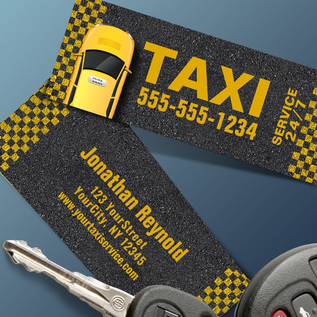 Big Yellow Taxi Phone Number 24/7 Service Mini Visitkort (Skapare uppladdad)