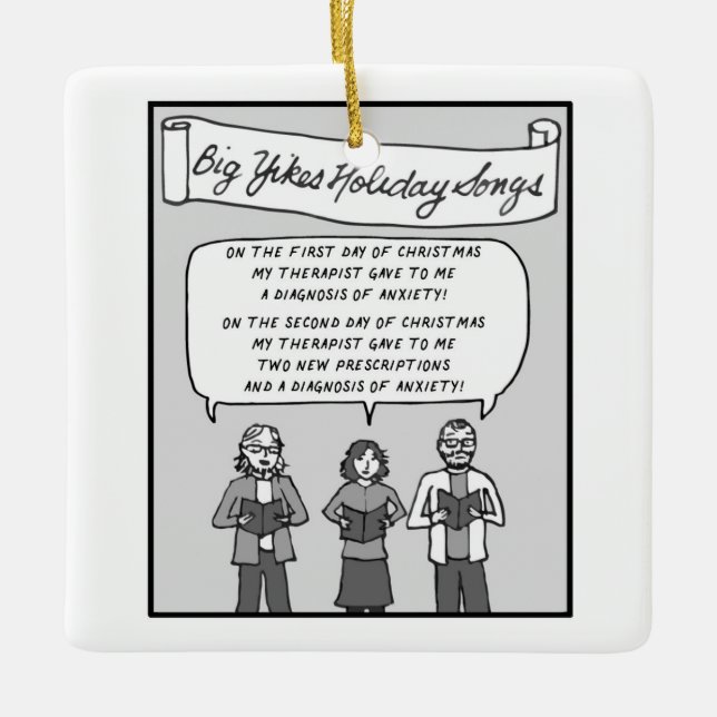 Big Yikes Ornament: 12 juldagar Julgransprydnad Keramik (Framsida)