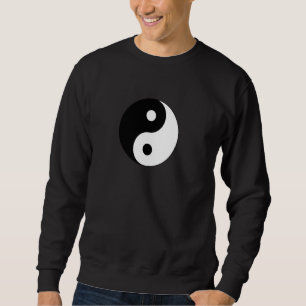 Big Yin Yang Black White Costume Coola Cute Christ Lång Ärmad Tröja