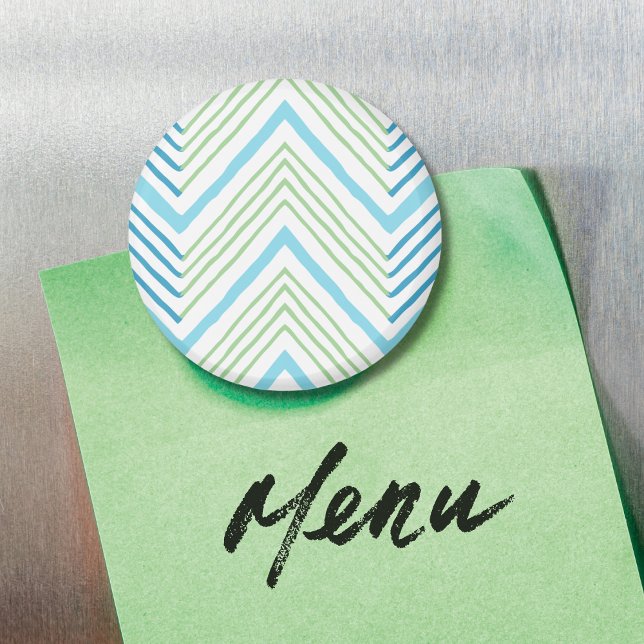 Big Zag Chevron in Green and Aqua Magnet (Skapare uppladdad)
