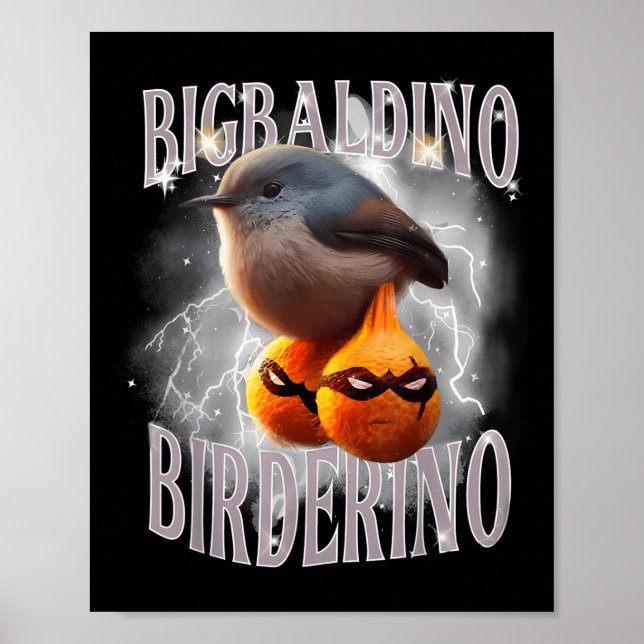 Bigbaldino Birderino Funny Italy Brainrot Meme G Poster (Framsidan)
