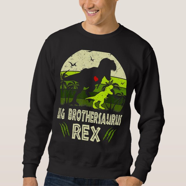 Bigbrosaurus Rex Dinosaur Big Bro Saurus Brother F Lång Ärmad Tröja (Framsida)