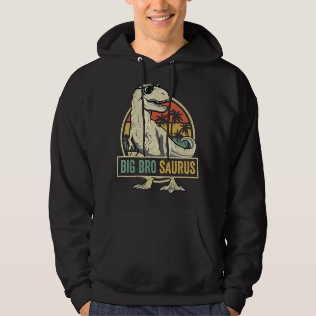 Bigbrosaurus t Rex Dinosaur Big Bro Saurus Brother Hoodie (Framsida)