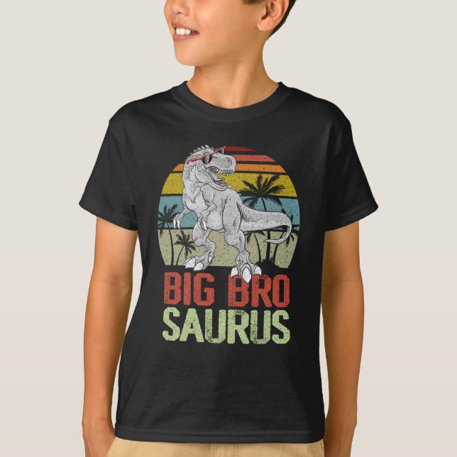 Bigbrosaurus t Rex Dinosaur Big Bro Saurus Brother Shirt (Framsida)