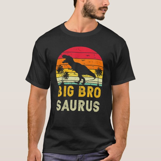 Bigbrosaurus t Rex doinosaur Big Brother Saurus Re Shirt (Framsida)
